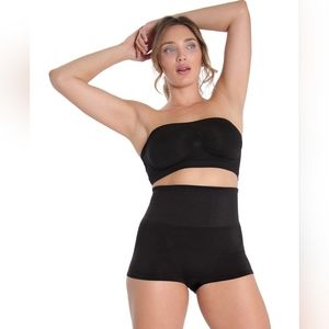 *2 for 1* MeMoi SLIMME HIGH-WAISTED SHAPING BOYSHORTS - Brown and Black, Medium